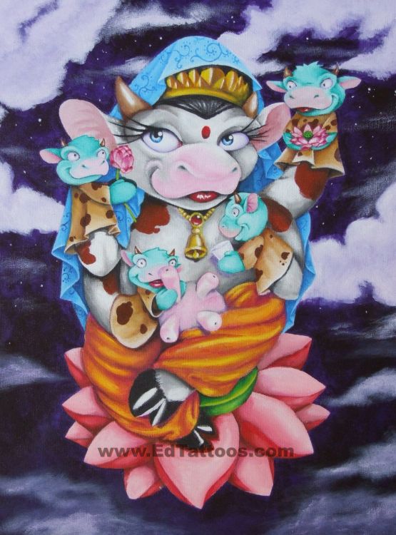 Art Galleries - Ed Perdomo - Cow n` lotus